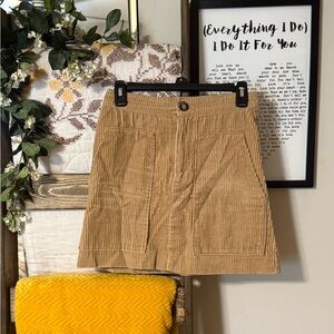 H&M Tan Corduroy Skirt